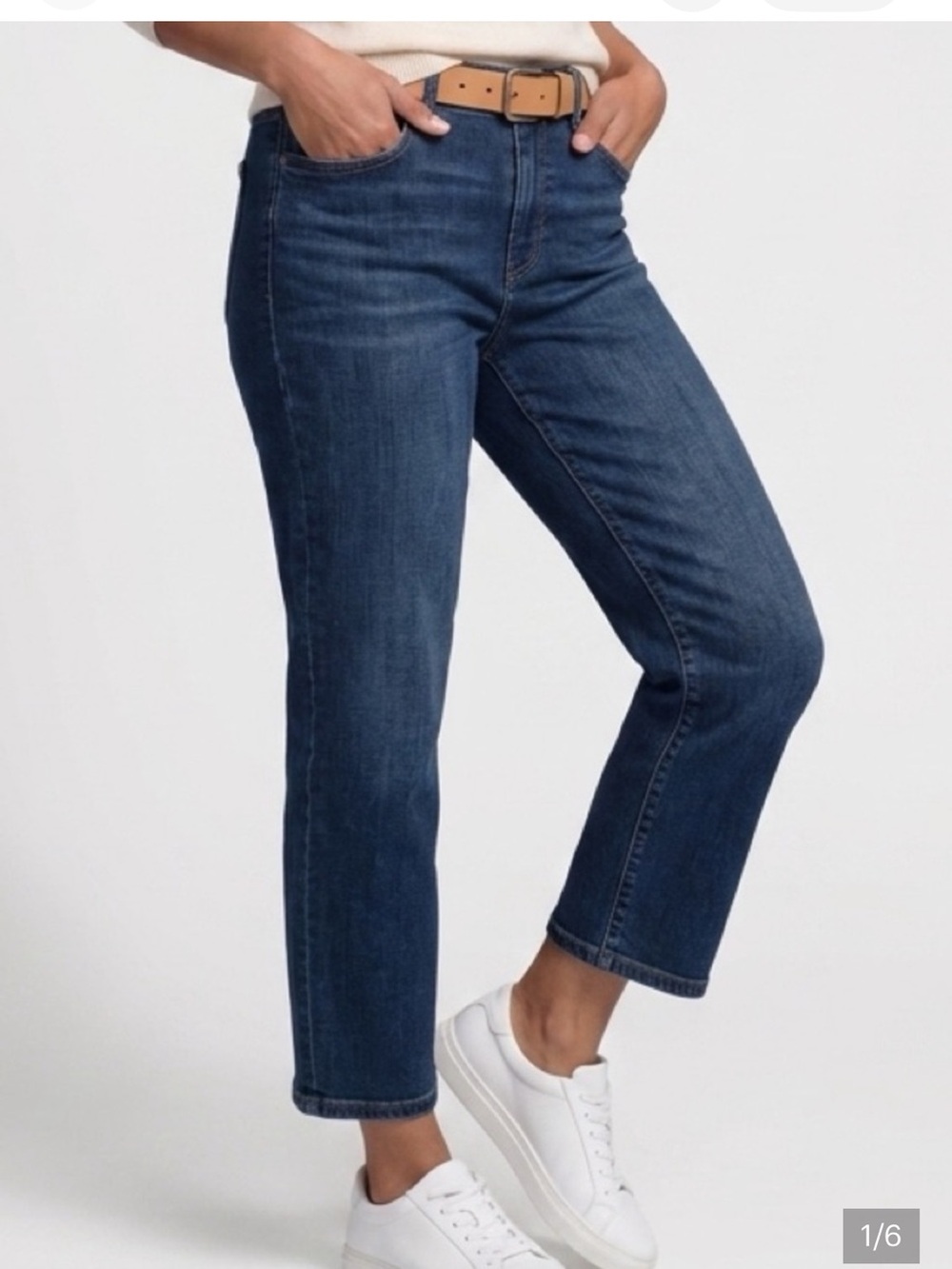 Banana Republic Cropped High-Rise Straight Jeans - Dark Blue 6P